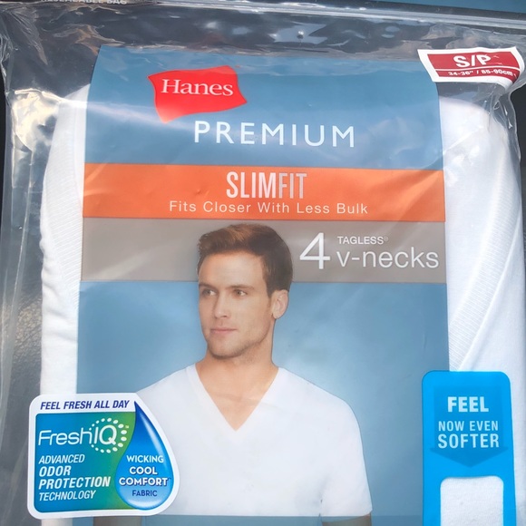 hanes slim v neck